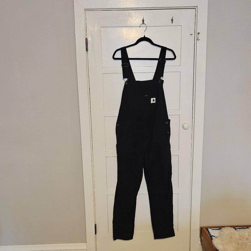 Carhartt Work In Progress Black Bib Overalls Size Large